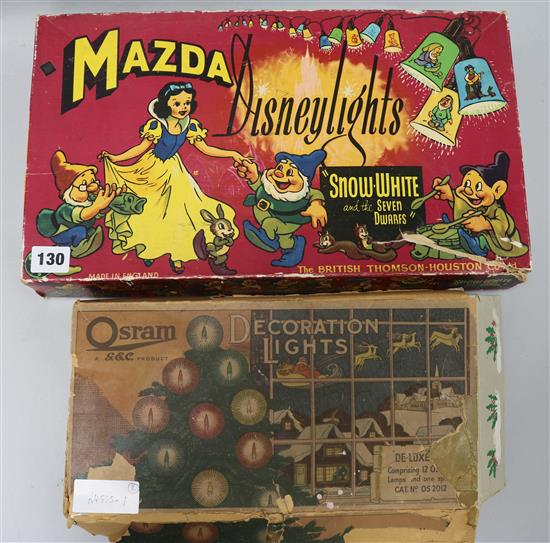 A boxed set of 1940s/50s Mazda Disney Lights and another set
